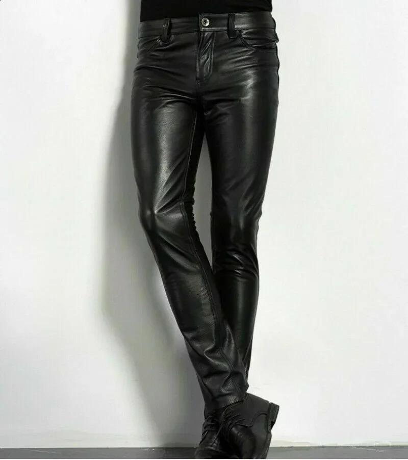 Leather Pants Mens Tight Leather Pants Mens Pants 240930