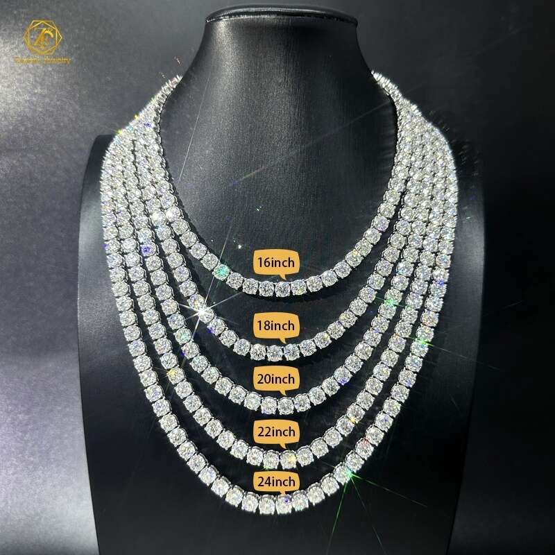 2Mm 2.5Mm 3Mm 4Mm LAB Grown 10K Solid Gold Bracelet Hip Hop Jewelry Necklace VVS CVD HPHT Diamond Tennis Chain