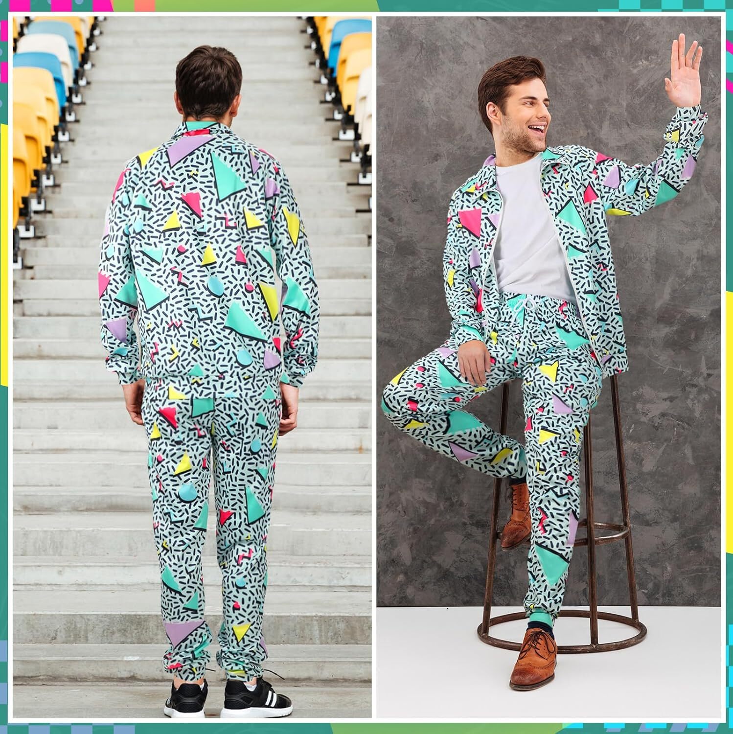 designer tracksuit retro 80s 90s men's side compression sportswear urban clothing casual long sleeved 90s jogging sportswear