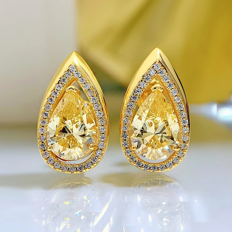 Sterg Drop Earrings Women - 2024 Top Seller, 100% Real Sier with Pink Moissanite Stones, Perfect for Parties and Weddings