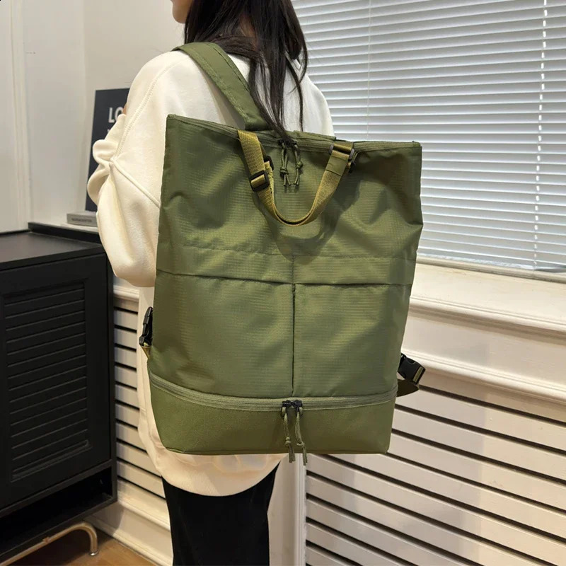 Army Green Nylon Backpack Women And Men Large Capacity Casual Travel Backbag Versatile Unisex Waterproof Oxford School Bag Big 240925