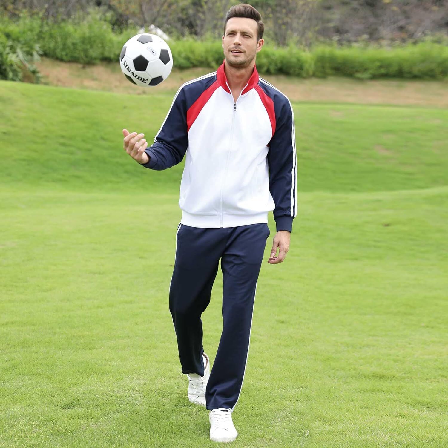 designer tracksuit men's sports running suit set casual full zipper jogging suit set