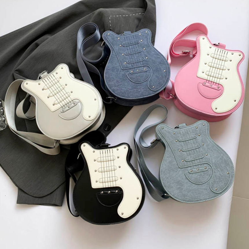2024 Women's Wallet and Handbag Designer Leather Shoulder Guitar Shaped Novel Chest High Quality Mini Bag