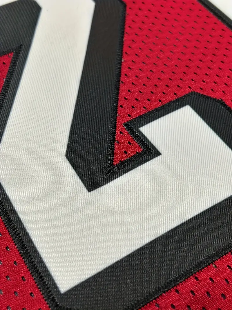#23 Christian McCaffrey Comfy V-Neck Football Jersey Red Mesh Embroidery for Training and Competition Breathable Moisture-Wicking Short Sleeve Active 