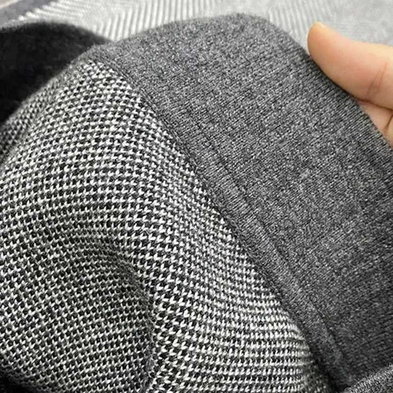 Women's Pants Capris S-3Xl Elegant Wool Wide Leg Pants Womens Korean Fashion Striped Knitted Pants Winter Office Womens High Waist Bag Pants Y241