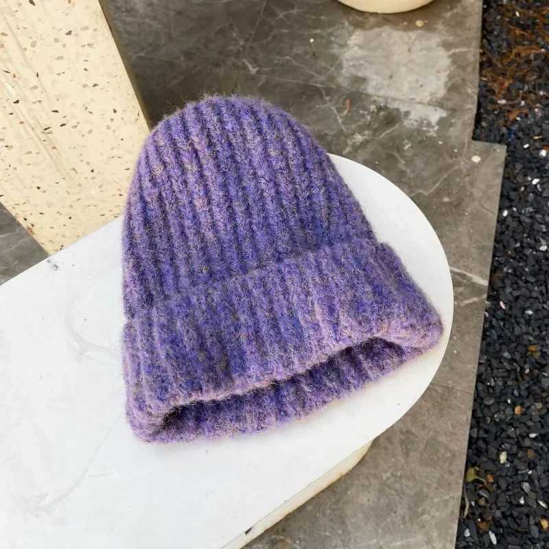 Winter Unisex Wool Hat Loose Big Head Circumference Knitted Hats Womens Korean Warm Oversized Skullies Beanies Christmas GiftX241005