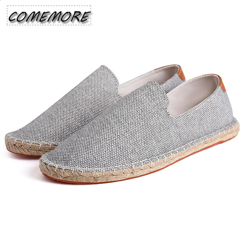 Mens Espadrilles 2024 Spring/Summer Collection Linen Mens Classic Casual Shoes Handmade Loafer Shoes Fashion Apartment Large Size 47 240930bj