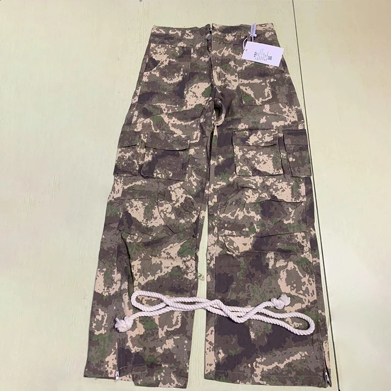 HOUZHOU Camouflage Cargo Pants Men Oversize Camo Trousers Male Loose Casual Vintage Streetwear Hip Hop Safari Style 240927