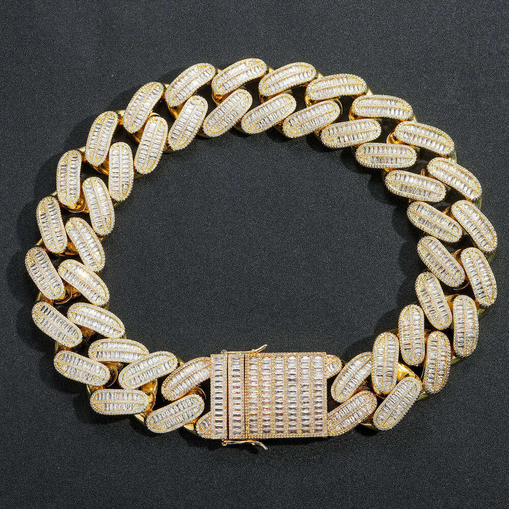 hip hop 40mm large cuban chain full of dia t square real gold electroplated hiphop punk male personality necklace