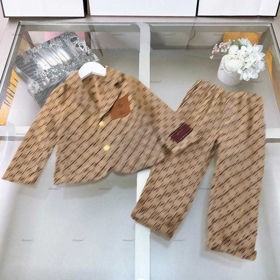 Top baby Tracksuits boys three-piece KIds formal dress High quality autumn set Size 100-150 Full print of letters jacket White shirt and pants - view 4