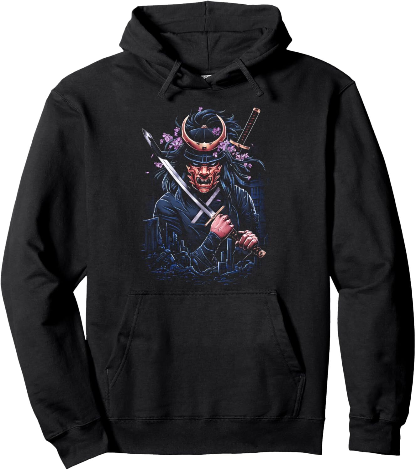 Hoodie for Mens Womens Samurai Japan Warrior Mask Tokyo Streetwear Cool Japan Gifts Pullover Hoodie GraphicPullover Long Sleeve