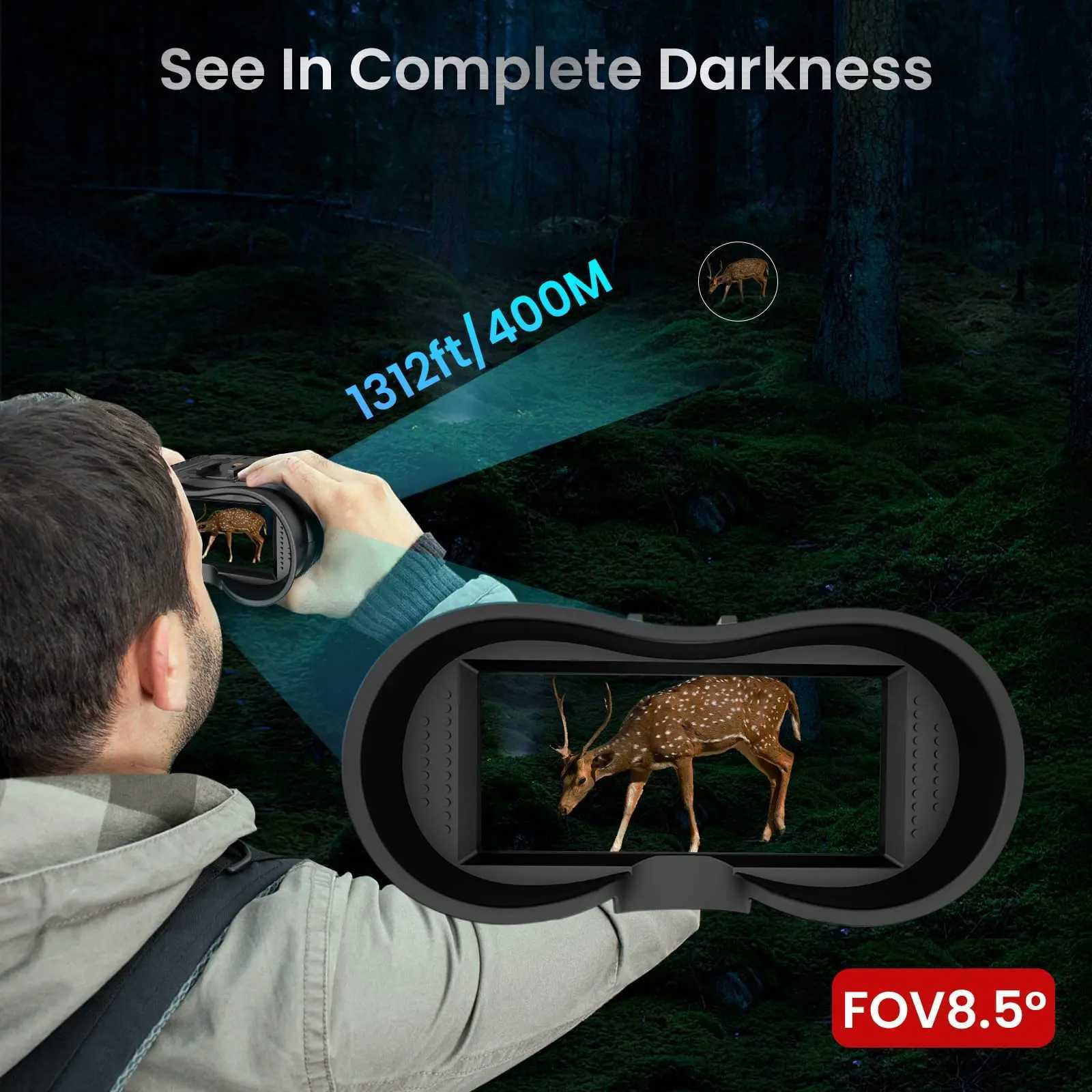NV8160 Head mounted Night Vision 8X Digital Zoom Hand Non tactical Helmet Night Vision Goggles 1080P HD Infrared Diode W241004