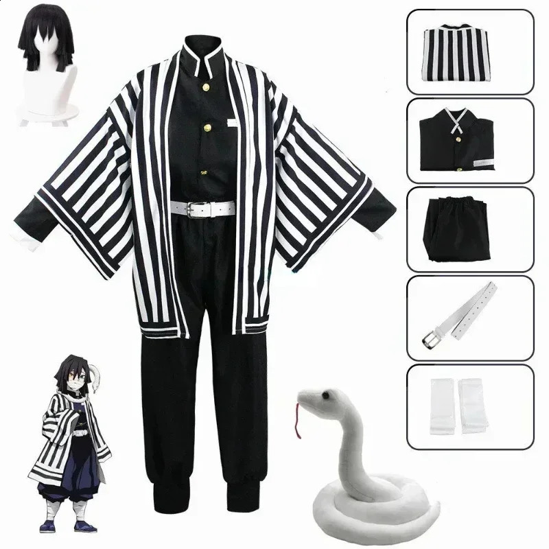 Kimetsu No Yaiba Iguro Obanai kimono uniform anime Pruik cosplay Kostuum Halloween feeling 240930