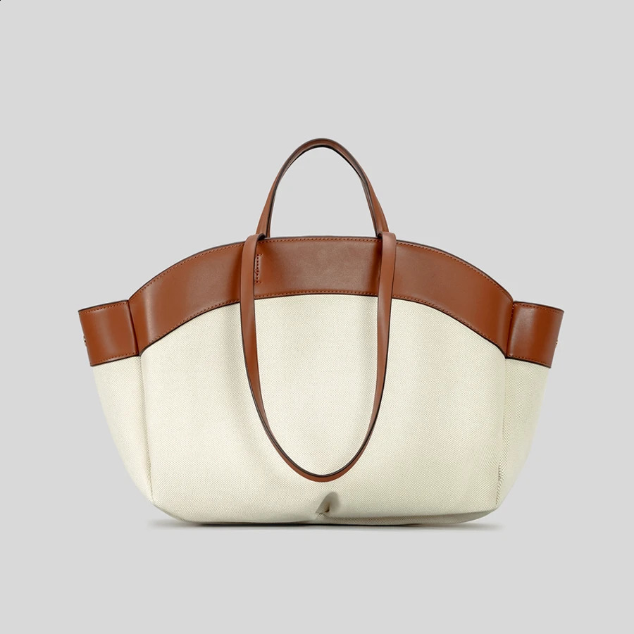 fashion large capacity basket casual canvas patchwork women shoulder bags simple panelled big shopper tote bag 240930 d5dc