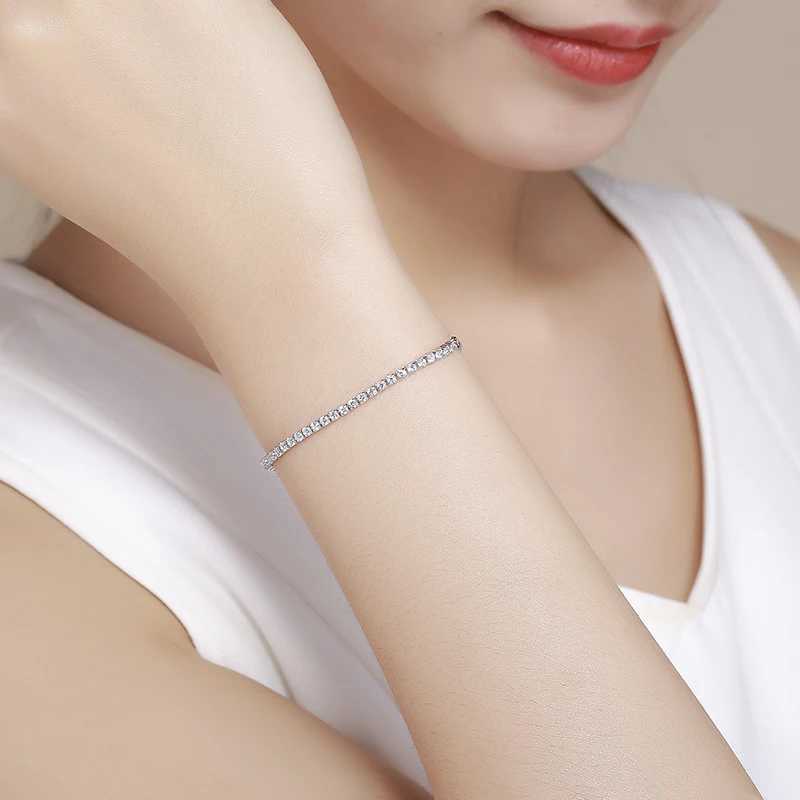 2mm 13.5cm 15-17cm cluster CZ chain tennis bracelet suitable for women girls friends jewelry thin brass gold Pulsera bracelet W241004