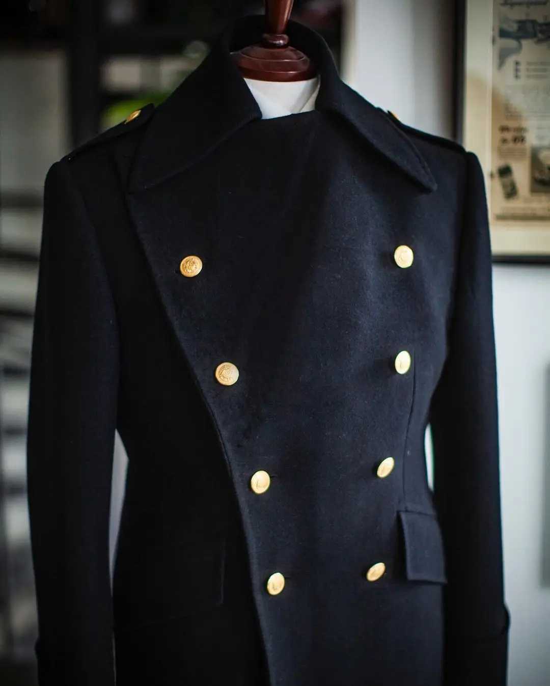 Navy Blue England Style Woolen Overcoat Mens Thick Plus Double Breasted Long Coat Casual Winter Fashion Warm JacketX241005