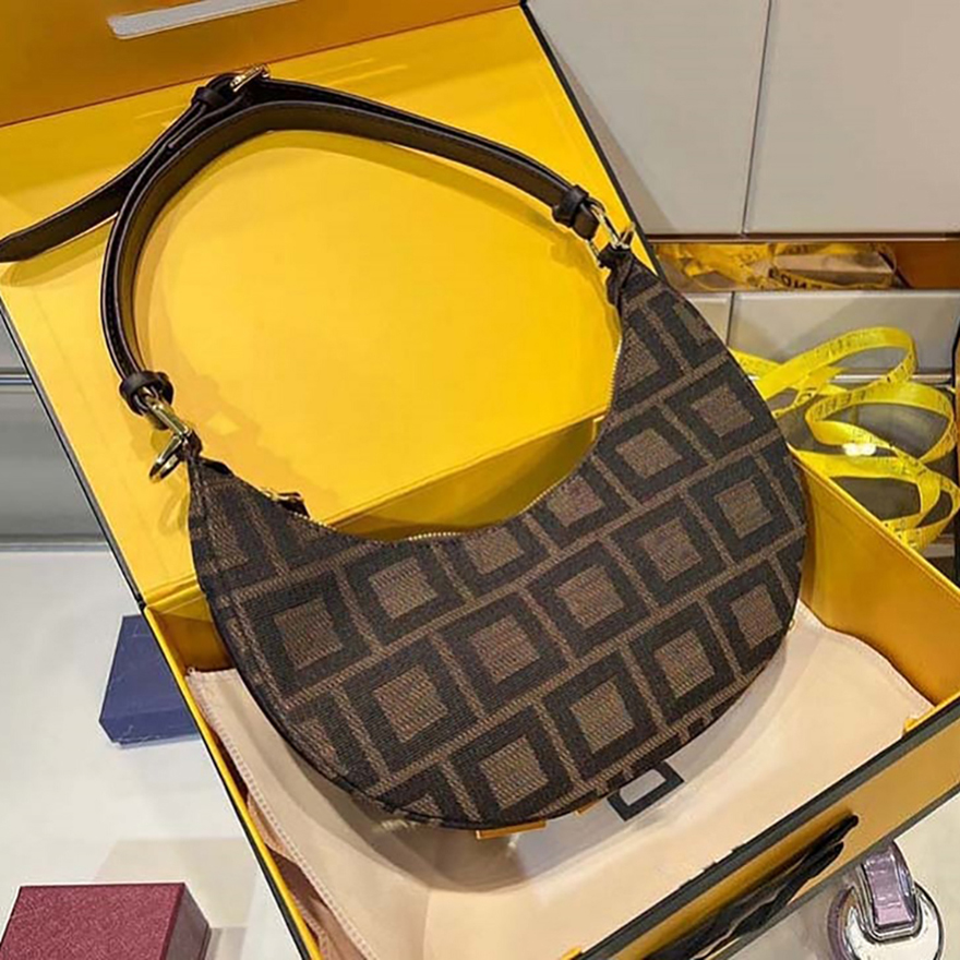 Top Designer Bag Shoulder Bag Ladies Fashion Bag Letter Zipper Calfskin Crescent Underarm Bag Tote Shoulder Brown Luxury Bag Handmade Wallet