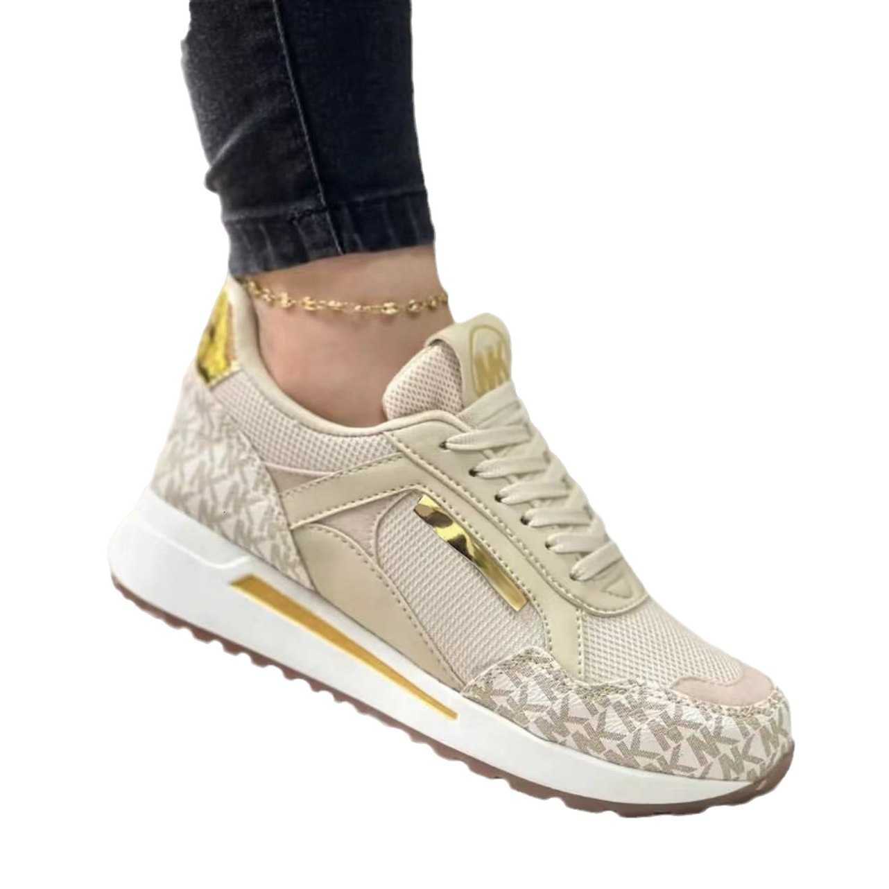 2024 New Style Women Wedges Sneakers Lace - Up Breathable Sports Casual Platform Female Footwear Ladies Vulcanized Shoes