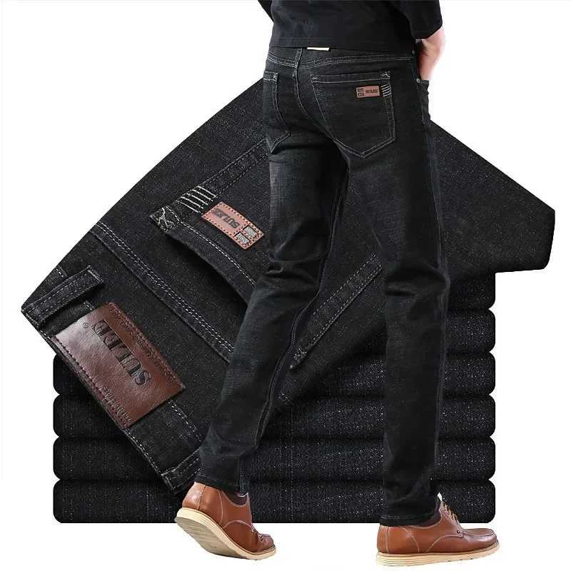 Autumn Brand Jeans New Mens Elastic Cotton Stretch Jeans Pants Loose Fit Denim Trousers Mens Brand Fashion Big Size 35 38 40 W250905