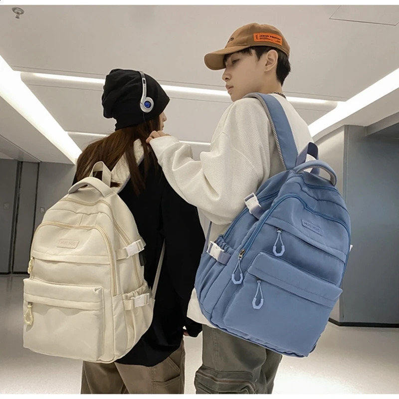 Schoolbag for male college students 2023 simple female high school large capacity backpack 240925