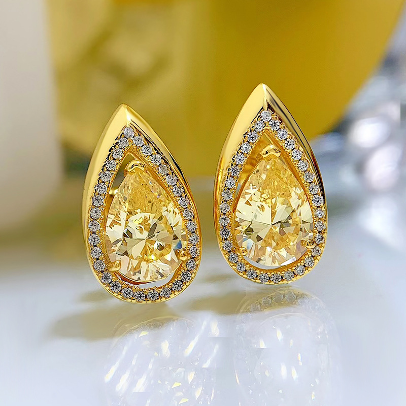 Sterg Drop Earrings Women - 2024 Top Seller, 100% Real Sier with Pink Moissanite Stones, Perfect for Parties and Weddings