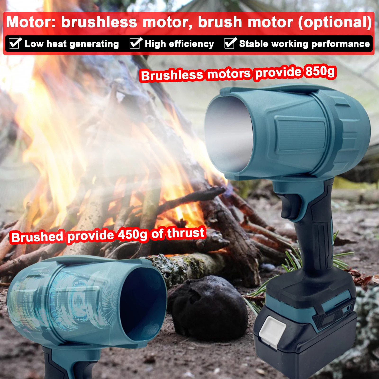 1000W handheld pipeline Turbofan high-power jet fan lithium ultraviolet fan multifunctional car wash dust collector blower 240930