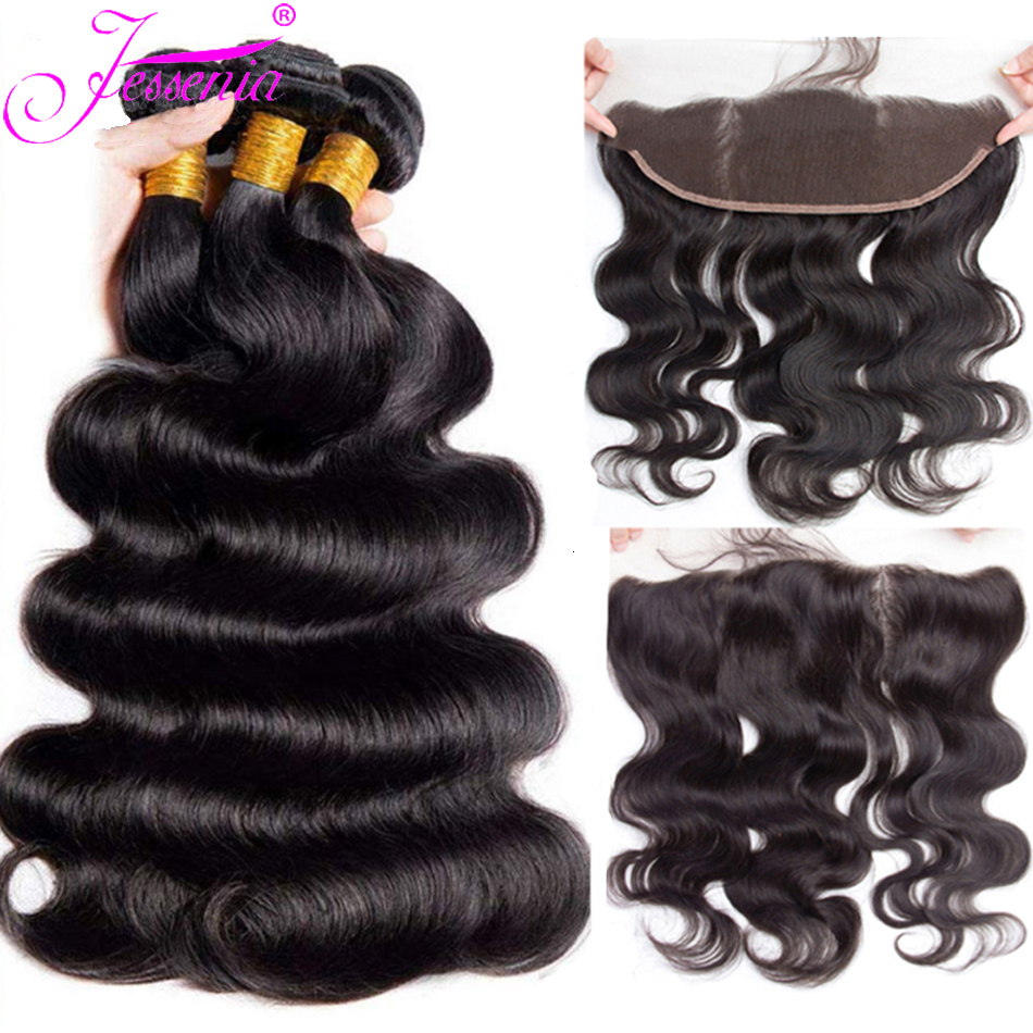 12A Raw Peruvian Virgin Closure Bodywave 100% Human Hair 3/4 Bundles With 13*4Frontal On Sale Body Wave Double Draw