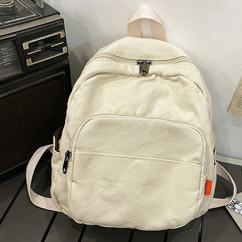 Canva Small Backpack Vintage Feminina School Mini Women Bagpack Female Solid Girl mochilas 240925