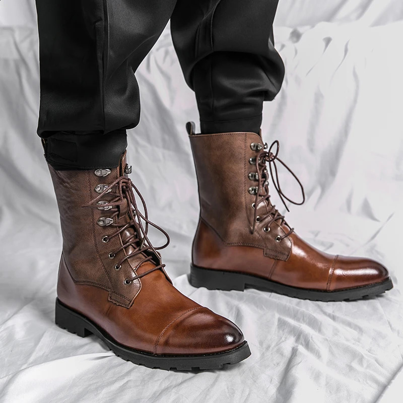Cowboy Western Retro Boots Classic Boots Retro Mens Combat Boots Mens Motorcycle Boots 250226
