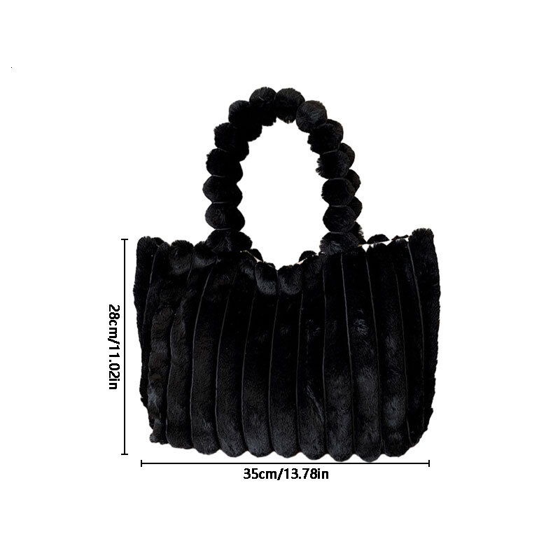 2024 Designer Retro Large Capacity Fashion Handbag Student Easy Commuting Plush Bag