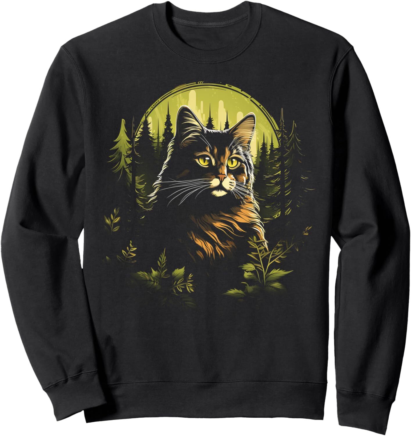 Long Sleeve Shirts for Men sweatshirt Cat Lover Forest Wildlife Nature Mountains Feline Gifts Sweatshirt Tee Streetwear Casual tops clothes