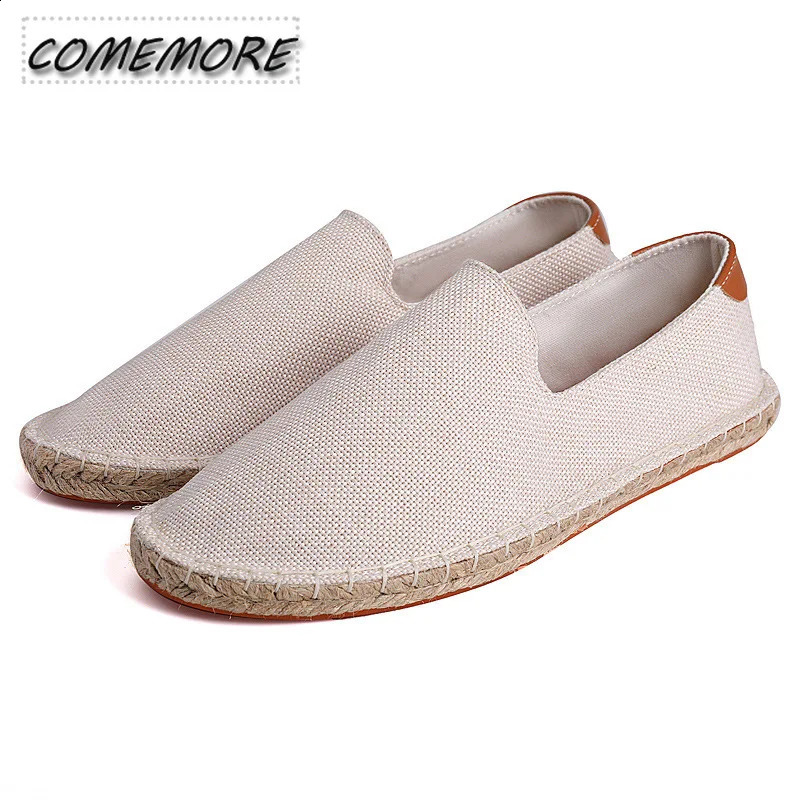 Mens Espadrilles 2024 Spring/Summer Collection Linen Mens Classic Casual Shoes Handmade Loafer Shoes Fashion Apartment Large Size 47 240930bj