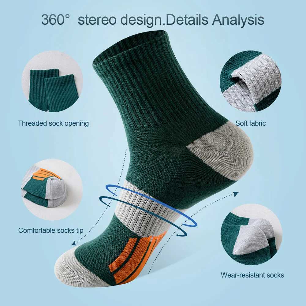 Mens ankle socks with cushions sports running socks breathable and comfortable can accommodate 5 pairs of mens sports socks W241004