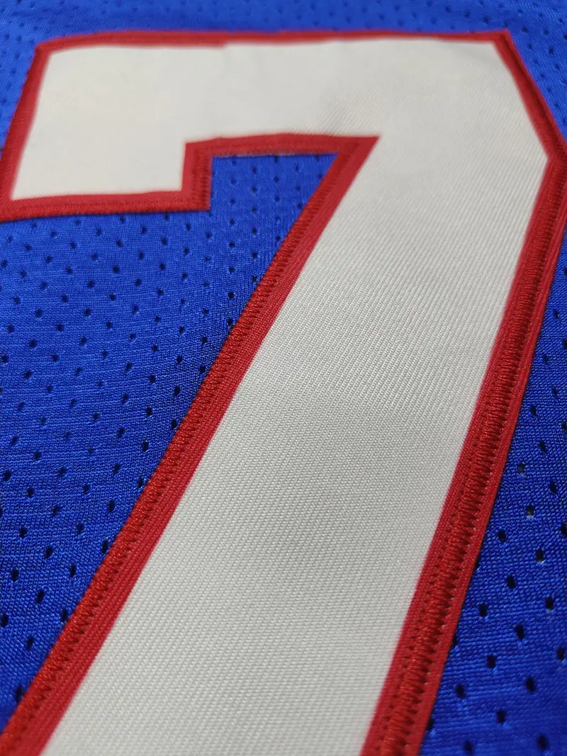 #17 Josh Allen Comfy V-Neck Football Jersey Blue Mesh Embroidery for Training and Competition Breathable Moisture-Wicking Short Sleeve Top for Active 