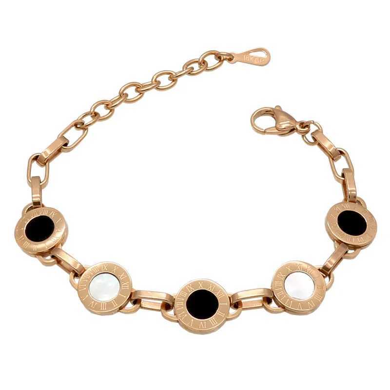 Gorgeous Gold/Rose/Silver White Shell Black Resin Charm Bracelet Wedding Party Bead Bracelet W241004