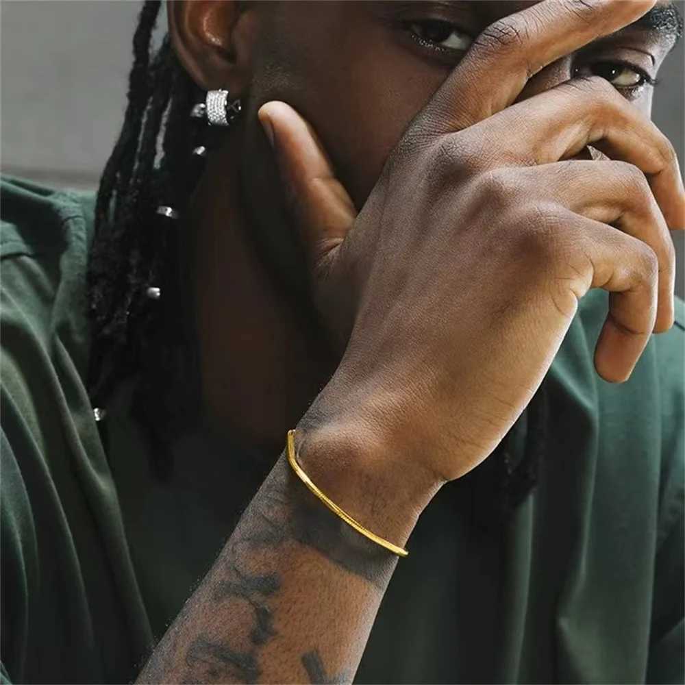 Hip Hop Stainless Steel Snake Bone Chain Bracelet Mens Jewelry Trend Basic Chain Bracelet For Womens Fashion Party Bracelet W250728