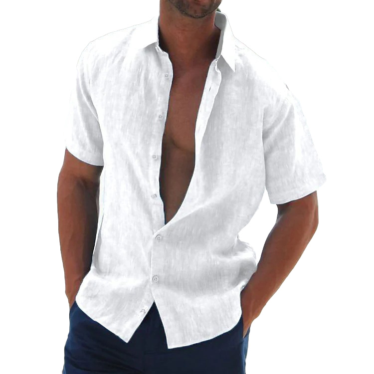 Men Short Sleeve Dress Shirt Plus Size Overshirt Vintage Blouse Top Mens Shirt Blouse New Designs Cotton Button Down Dress Shirts Tops Autumn Luxury 3