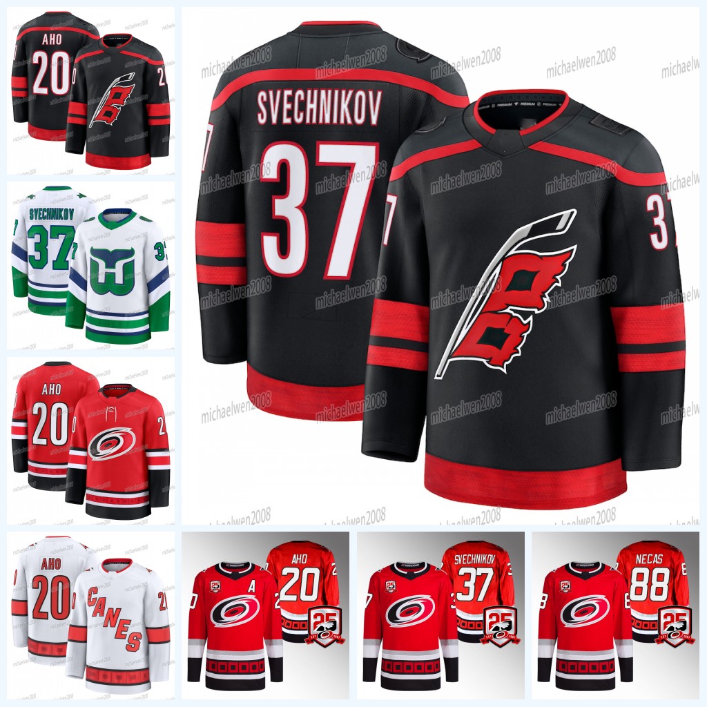 Carolina 20 Sebastian Aho Hurricane Jersey Andrei Svechnikov Seth Jarvis Martin Necas Staal Martinook Fast Brent Burns Jalen Chatfield Jaccob Slavi Andersen