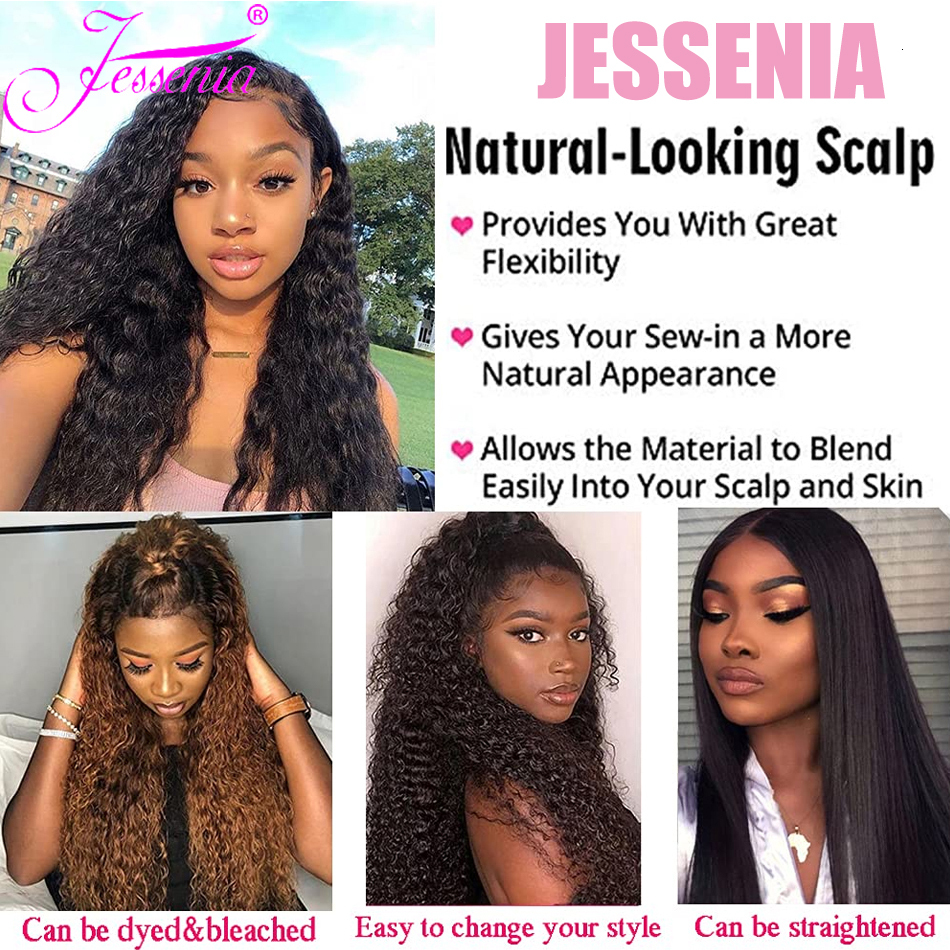 Indian Water Wave Closure Wet And Wavy Curly 12A Human Bundles Remy Hair Weave 3Bundles With 13X4 Frontal