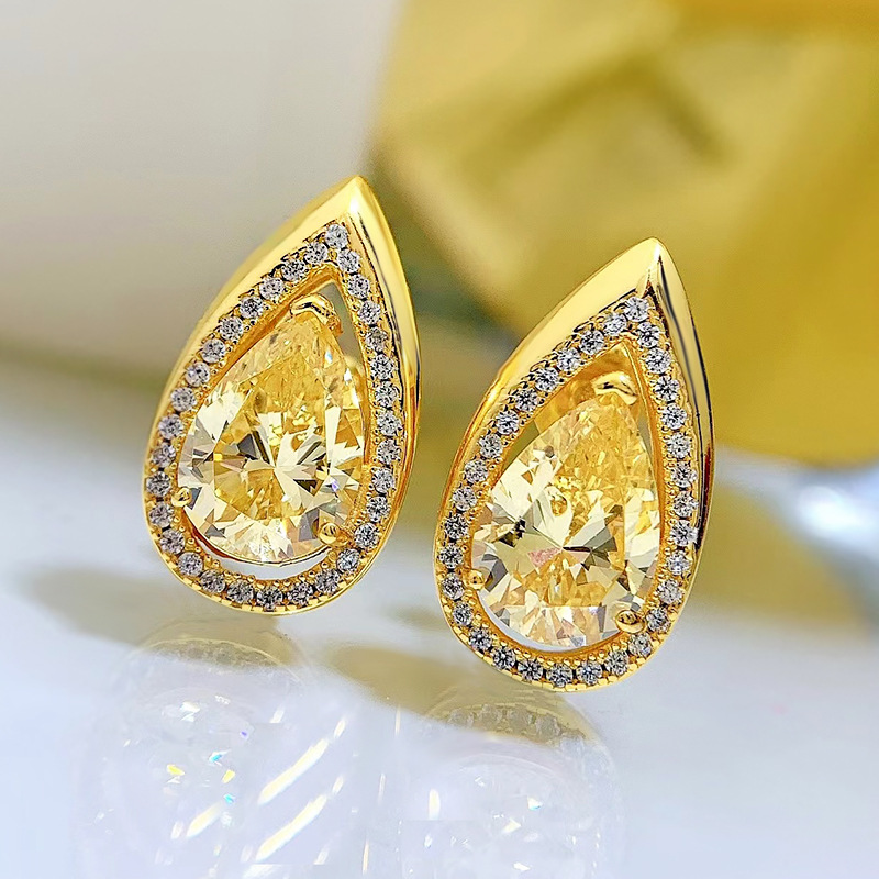 Sterg Drop Earrings Women - 2024 Top Seller, 100% Real Sier with Pink Moissanite Stones, Perfect for Parties and Weddings