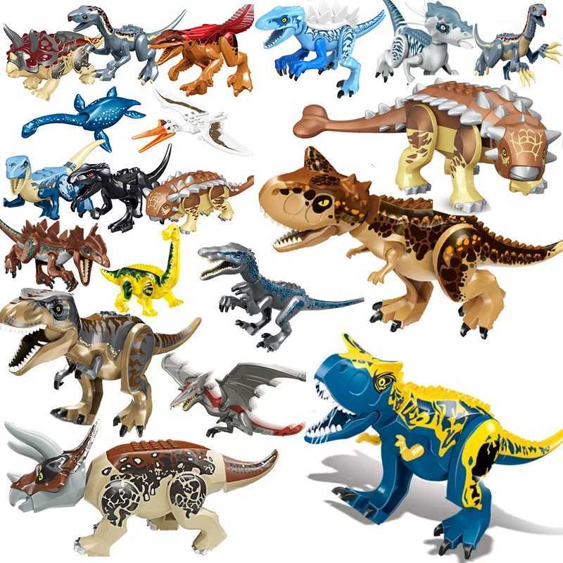 Jurassic World 3 Barbarian Raptors Building Blocks Dinosaur Building Blocks Tyrannosaurus Indominus I-Rex Assembles Childrens Toys W241005