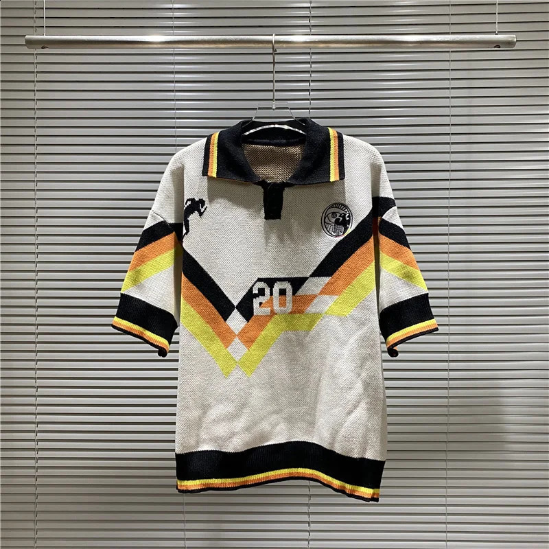 Wrong Home Rectangular Lines Eye of Truth Multi color Jacquard High quality Mens and Womens Sweaters 240930