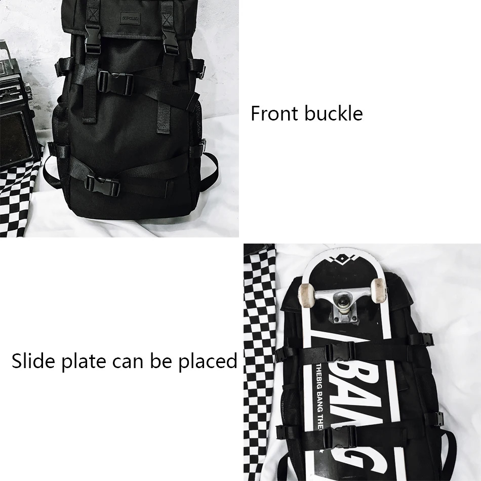 Trend Cool Street Travel Backpack Men School Backpacks for Teenager College Style Boys Fashion Mens Skateboard Bag y240925