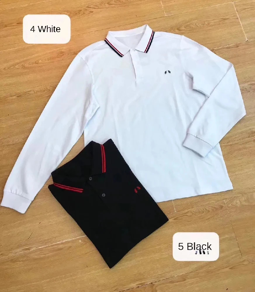 High quality F P springsummer mens long sleeved wheat collar shirt UK business casual polo M3600 240930