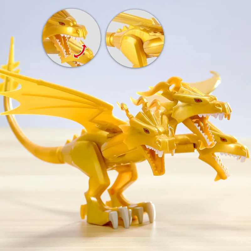 2023 MOC 18cm GodAzillas King Ghidorah Three Headed Kidorah Golden Dragon Animal Model Action Character Series Monster Toy Children W241005
