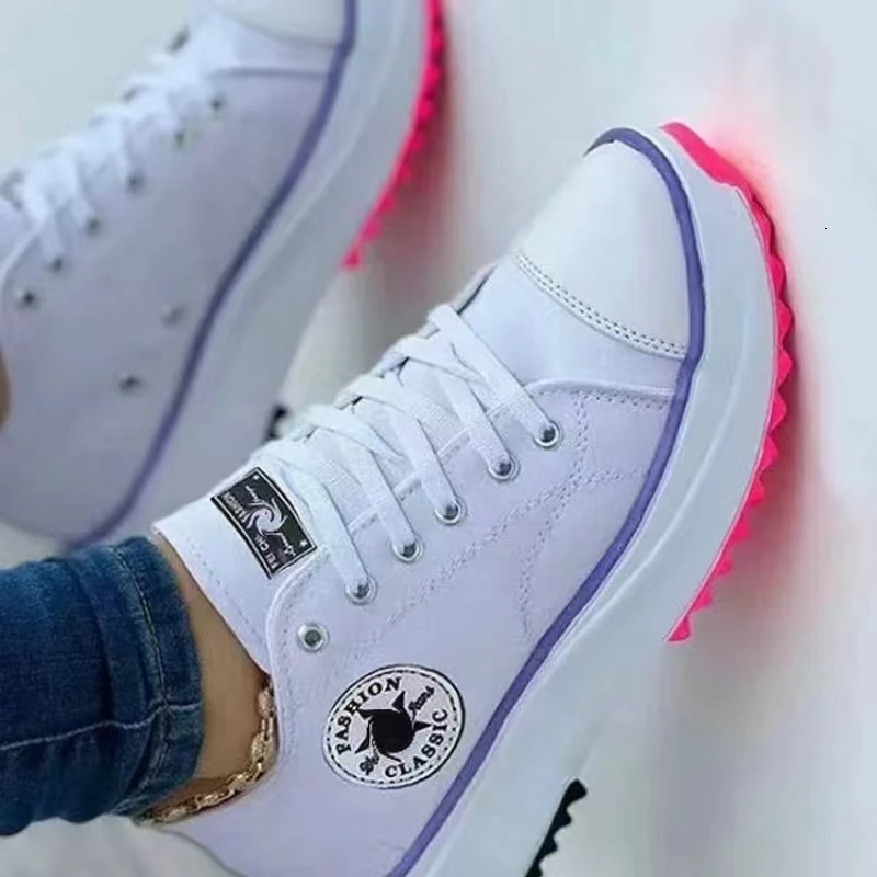 Canvas White Classic Black Women Sneakers Solid Casual Platform Sport Comfort Thick-soled Womens Vulcanized Shoes s