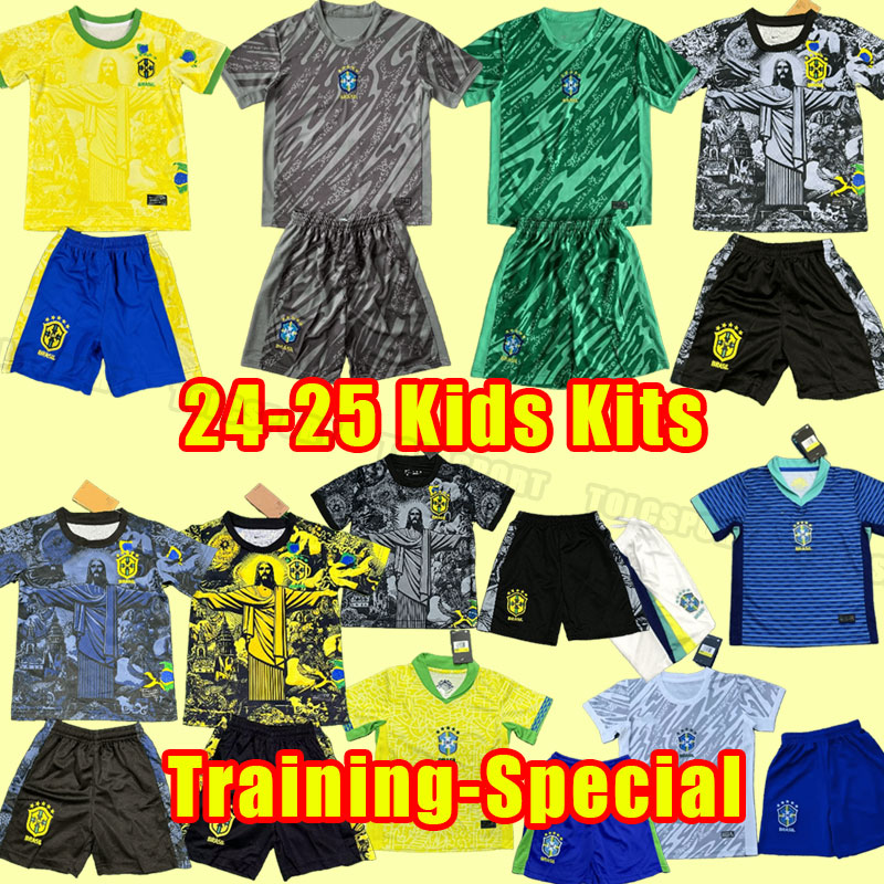 2024 soccer jersey Camiseta de futbol brazil world 2025 cup football shirt NEYMAR JR VINI SILVA brasil maillot de foot full set kits men kids adult goalkeeper special