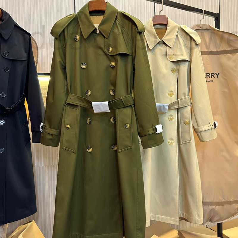 Women's Trench Coats Designer High Version Westminster Edition Long Windbreaker plaid Coat 05YX