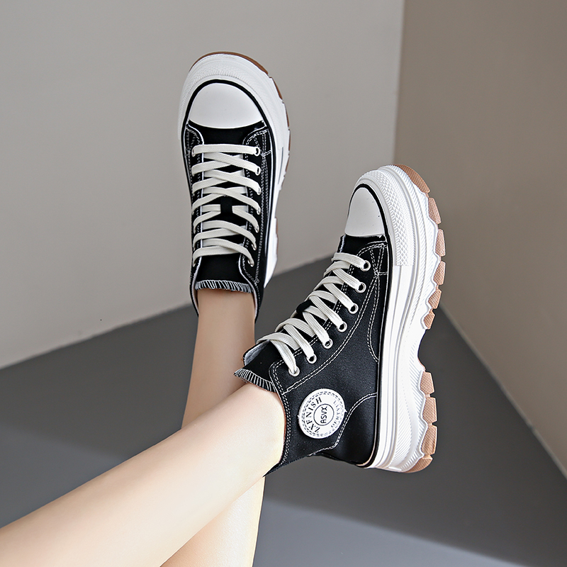 New Women Casual Platform Stars Canvas Trainers Running Sport Tennis Shoes Outdoor Walking Sneakers