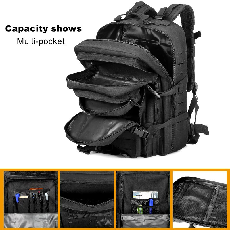 35/45/50L mens hiking backpack large capacity tactical mens backpack camouflage travel outdoor hiking backpack 241008